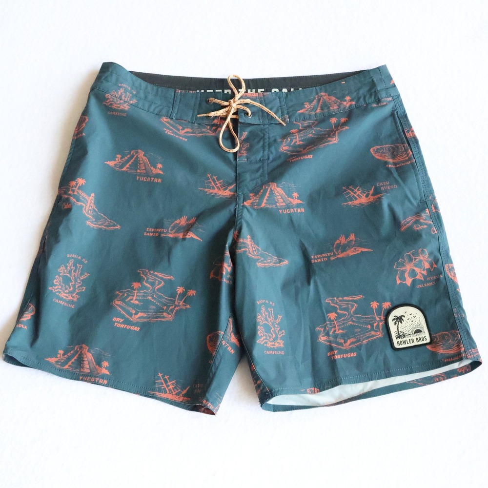Howler Bros Buchannon Board Shorts Mens 31 Gulf Destinations Slate Gray